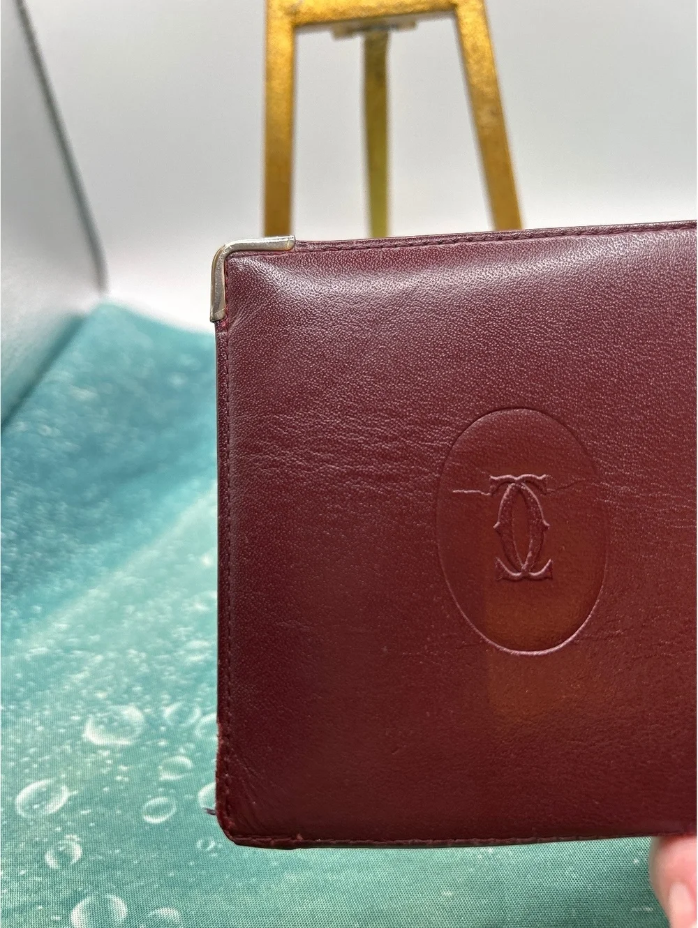 Vintage Must de Cartier Bordeaux Leather Bifold Wallet - Good Condition